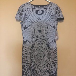 JS Collections Navy Soutache Dress, Size 12